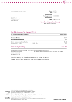 Telekom-Rechnung für August 2015