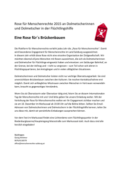 Eine Rose f&uuml;r&acute;s Br&uuml;ckenbauen - Plattform f&uuml;r Menschenrechte