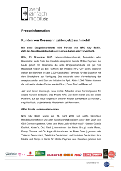 NFC City Berlin Kunden von Rossmann zahlen - Zahl-einfach
