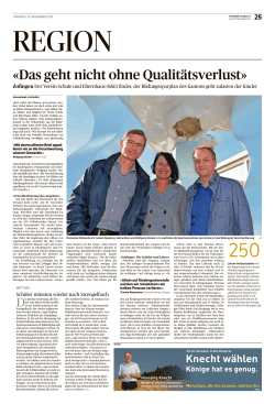 Zofinger Tagblatt, vom: Samstag, 14. November 2015