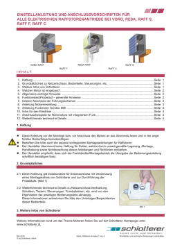 Montageanleitung Elektr. Raffstoreantriebe
