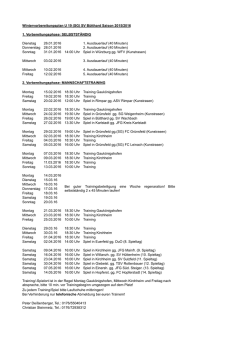 Dienstag 26.01.2016 1. Ausdauerlauf (40 Minuten) Donnerstag