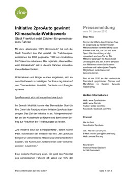 Initiative 2proAuto gewinnt Klimaschutz