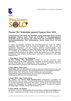 Thomas "Rix" Rottenbiller gewinnt Paulaner Solo+ 2015