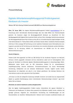 Digitales Mitarbeiterempfehlungsportal firstbird gewinnt Kienbaum