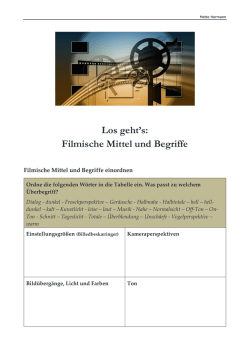 Los geht`s: Filmische Mittel und Begriffe