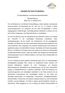 Handeln f&uuml;r faire Produktion - Bundesministerium f&uuml;r wirtschaftliche