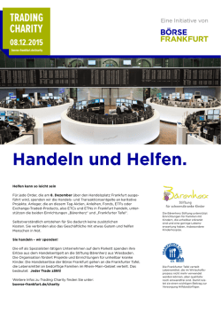Handeln und Helfen. - Deutsche B&ouml;rse Cash Market