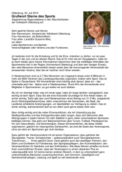 Gru&szlig;wort Sterne des Sports
