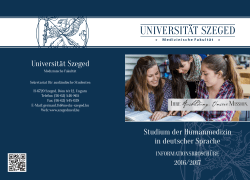 Universität Szeged – Medizinische Fakultät 2016/2017