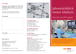Jahresr&uuml;ckblick Innere Medizin 2015