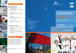 TUM Graduate School Promotionsprogramm Translationale Medizin