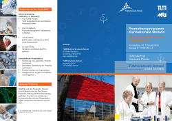 TUM Graduate School Promotionsprogramm Translationale Medizin