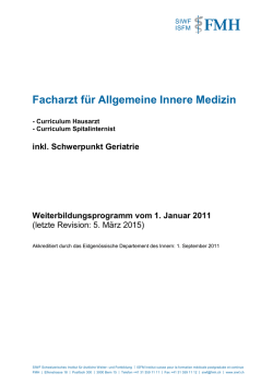 Weiterbildungsprogramm Allgemeine Innere Medizin
