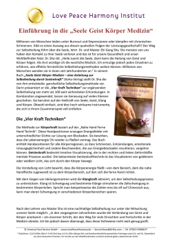 Einf&uuml;hrung in die Seele-Geist-K&ouml;rper Medizin nach Dr. & Master Zhi