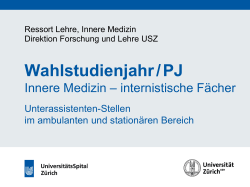 Curriculum Unterassistenz Medizin