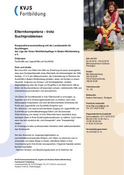 Elternkompetenz - trotz Suchtproblemen