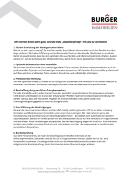 Gr&uuml;nde trotz Bestellerprinzip mit uns zu vermieten!