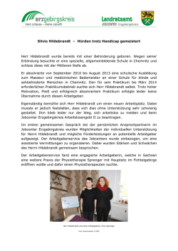 Silvio Hildebrandt – Hürden trotz Handicap gemeistert Herr