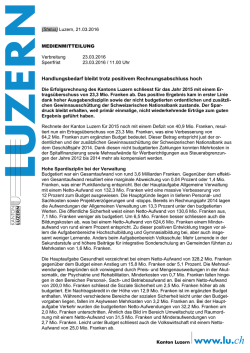 Handlungsbedarf bleibt trotz positivem Rechnungsabschluss hoch