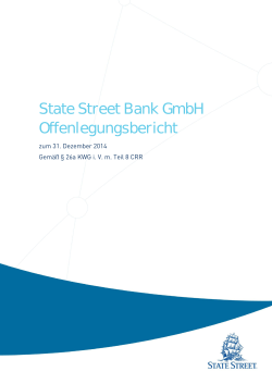 State Street Bank GmbH Offenlegungsbericht