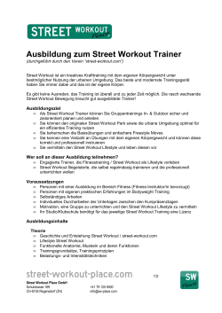 Ausbildung zum Street Workout Trainer