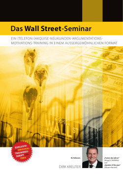 Das Wall Street-Seminar - BV Bestseller Verlag GmbH