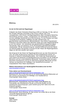 Mitteilung 26.5.2015 An der Uni Kiel weht der Regenbogen