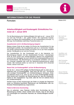 Einheitliches Formular ab 1. Januar 2016