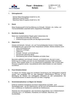 Feuer &ndash; Erlaubnis - Schein