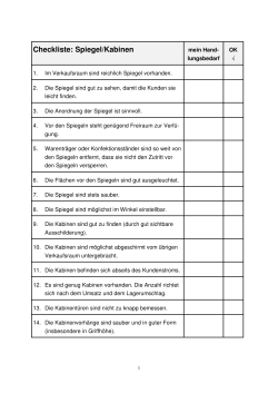 Checkliste: Spiegel/Kabinen