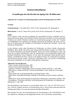 Grundfragen des Strafrechts im Spiegel der Weltliteratur