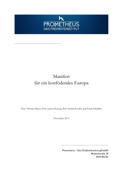Manifest für ein konföderales Europa - PROMETHEUS