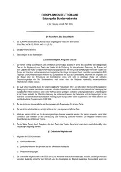 EUROPA-UNION DEUTSCHLAND Satzung des Bundesverbandes