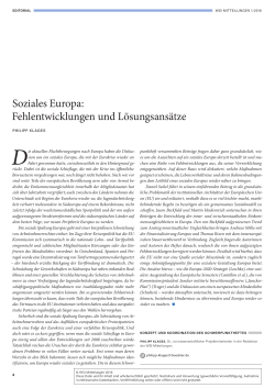 Soziales Europa: Fehlentwicklungen und Lösungsansätze