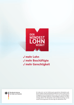 Einf&uuml;hrung des allgemeinen Mindestlohnes in Deutschland