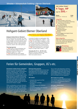 Hohgant-Gebiet / Berner Oberland Ferien f&uuml;r