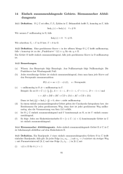 Einfach zusammenh&auml;ngende Gebiete. Riemannscher Abbildungssatz