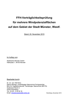 FFH-Verträglichkeitsuntersuchung für Windpotenzialflächen