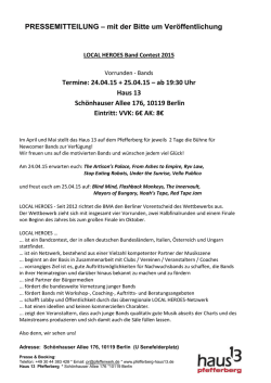 PRESSE – KONZERT und Party ankündigung