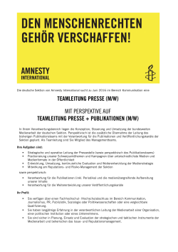 teamleitung presse - Amnesty International