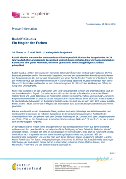 Presse-Info Klaudus - Landesgalerie Burgenland