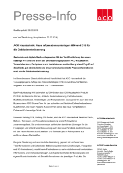 Presse-Info - ACO Haustechnik