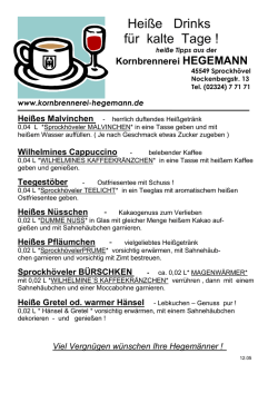 Hei&szlig;e Drinks f&uuml;r kalte Tage