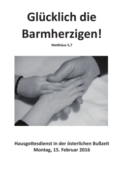 Hausgottesdienst zur Fastenzeit - Jahr der Barmherzigkeit im Bistum