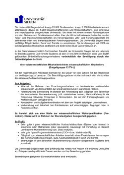 Die Universit&auml;t Siegen ist mit knapp 20.000 Studierenden, knapp