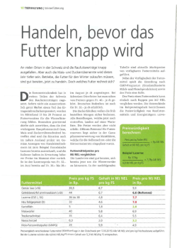 Handeln, bevor das Futter knapp wird