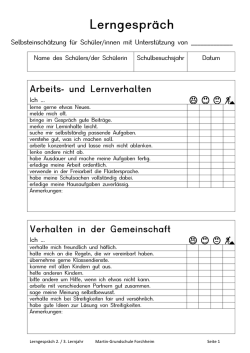 Sch&uuml;lerbogen zur Selbsteinsch&auml;tzung, 2. Klasse