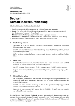 Deutsch Aufsatz Korrekturanleitung
