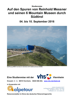 Auf den Spuren von Reinhold Messner und seinen - VHS